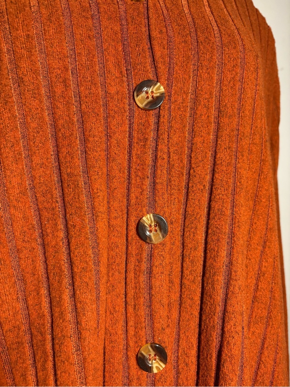 Hooded Button-Front Cardigan in Rust - Picture 2 of 7